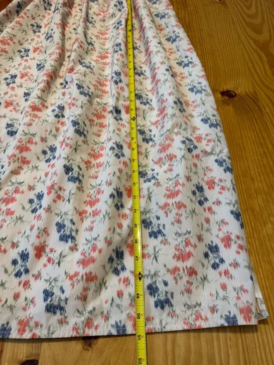 Rebecca Taylor Emma Dress Women’s Size 2 Floral Maxi Cream Blush Blue Pockets - Picture 8 of 16